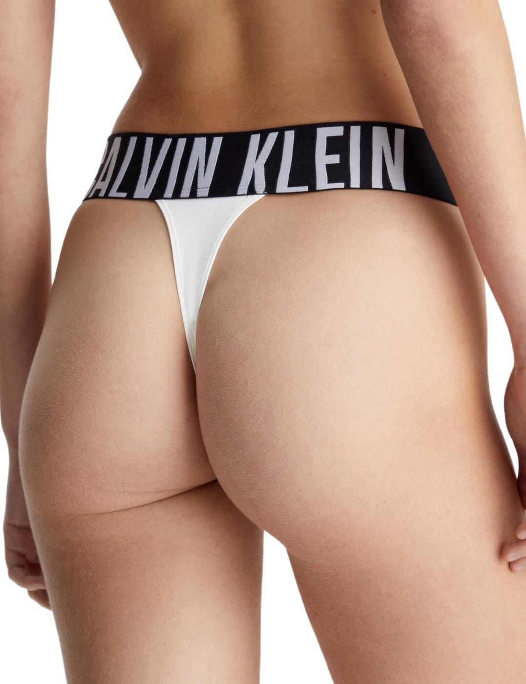 Calvin Klein High Leg Thong In White