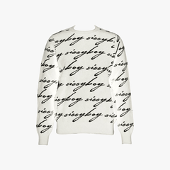 Sissyboy Womens Knit Jersey with All Over Branding Jersey In White