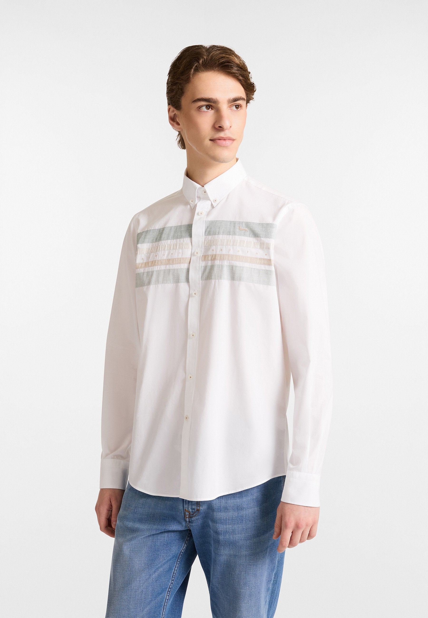 Harmont & Blaine Mens Shirt In White Multi