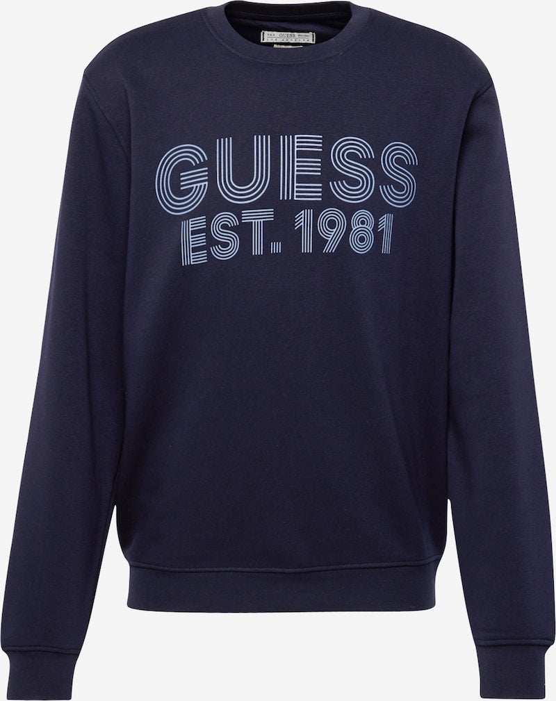 Guess Mens Beau Cn Sweatshirt In Navy