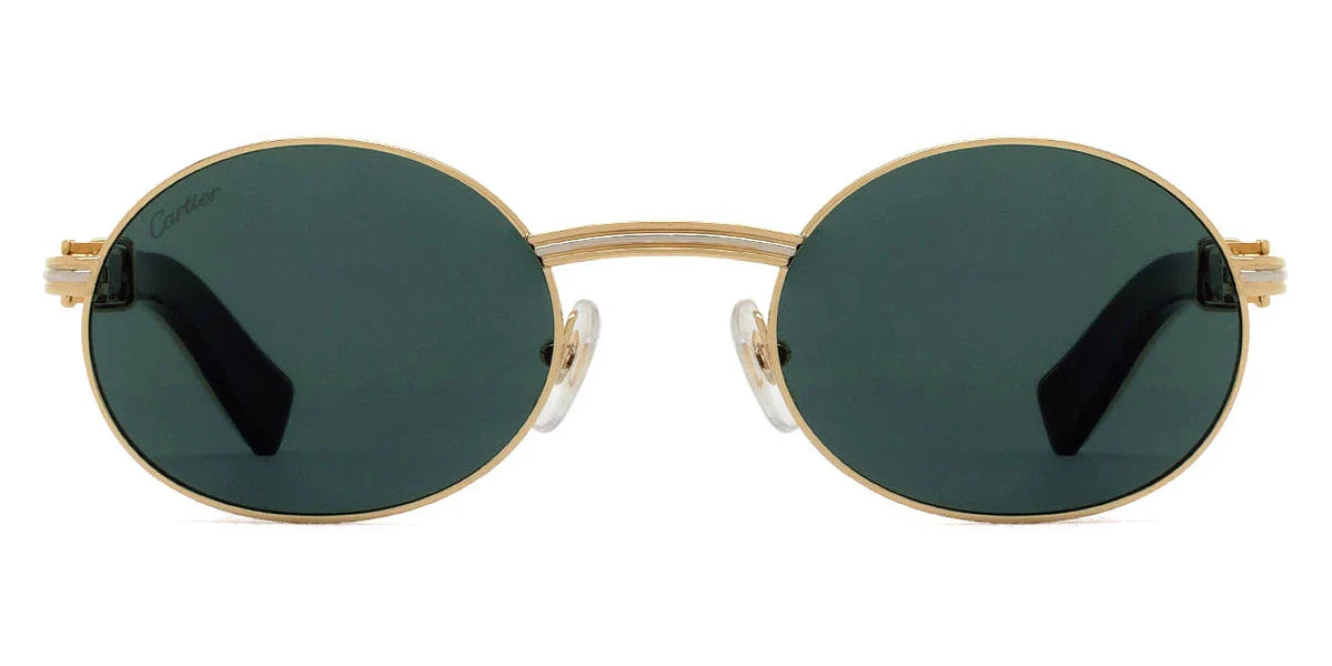 Cartier Buffalo Horn Frame Sunglasses In Gold & White