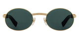 Cartier Buffalo Horn Frame Sunglasses In Gold & White