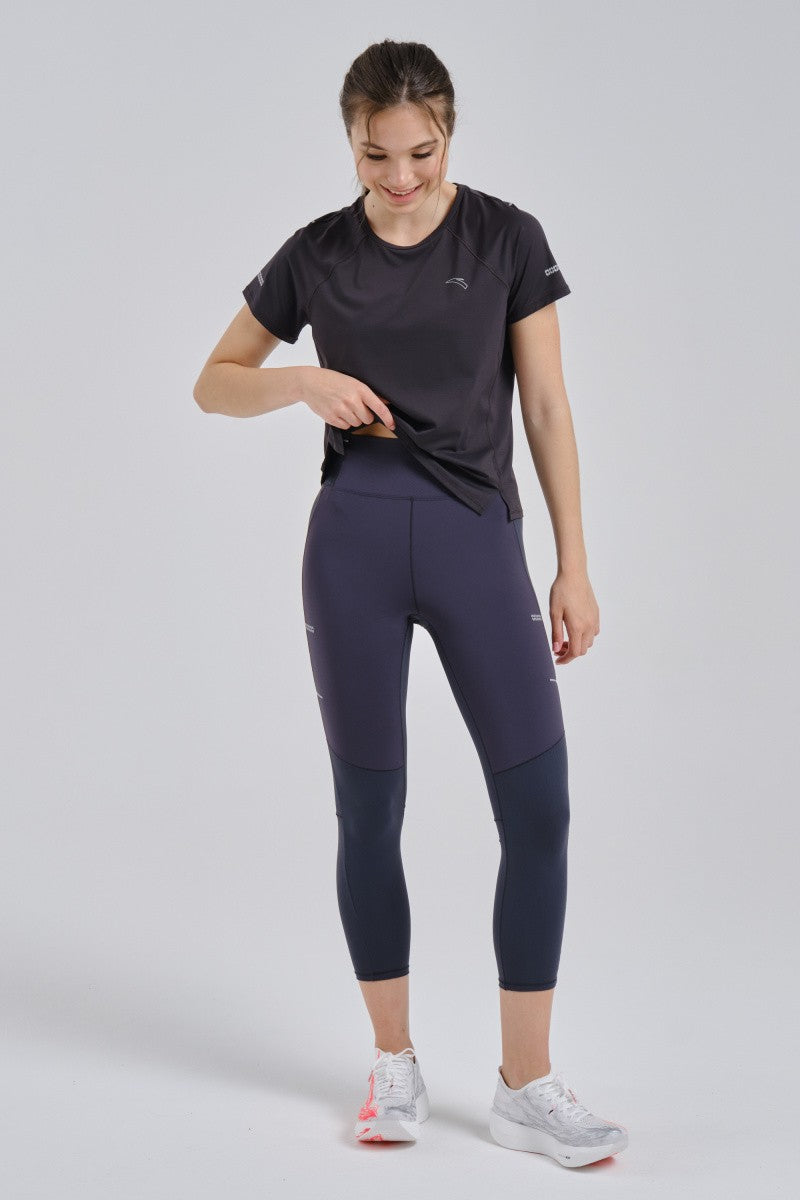 Anta Womens Racing Challenge Tights In Dark Grey