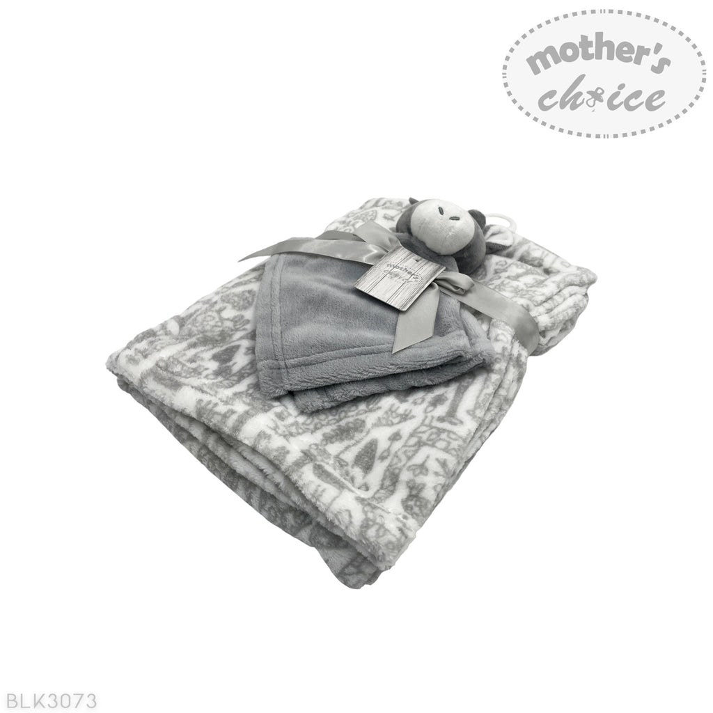Mothers Choice Blk3073 Baby Blanket With Cuddly Toy Neutral