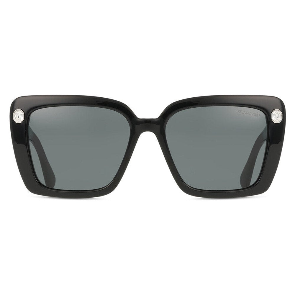 Swarovski Square Gems Detailing Womens Sunglasses In Black