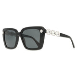 Swarovski Square Gems Detailing Womens Sunglasses In Black
