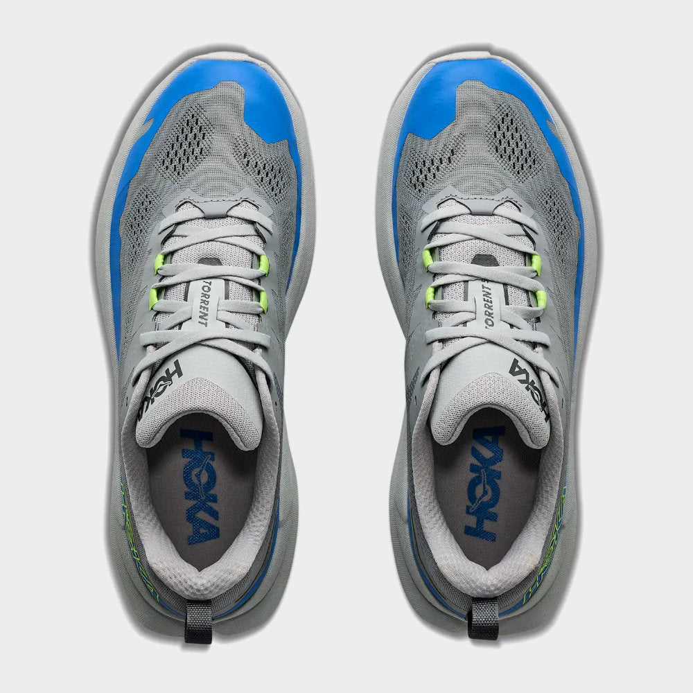 Hoka Mens Torrent 5 Sneakers In Grey/Blue/White