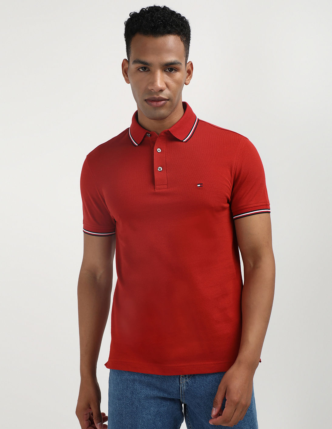 Tommy Hilfiger Mw307506 Msw 1985 Rwb Tipped Slim Polo Magma