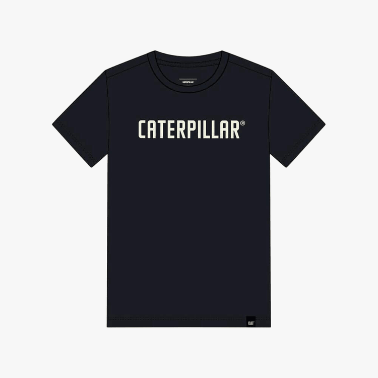 Caterpillar Black Puff Print Tee