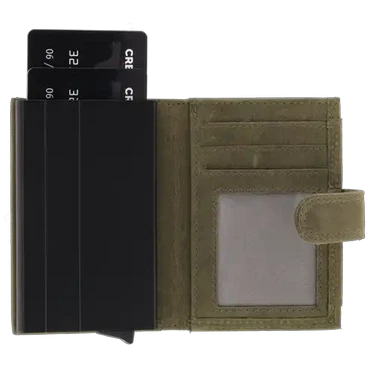 Bossi Mech Leather Card Holder in Green