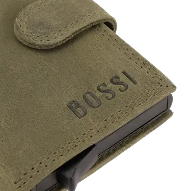 Bossi Mech Leather Card Holder in Green