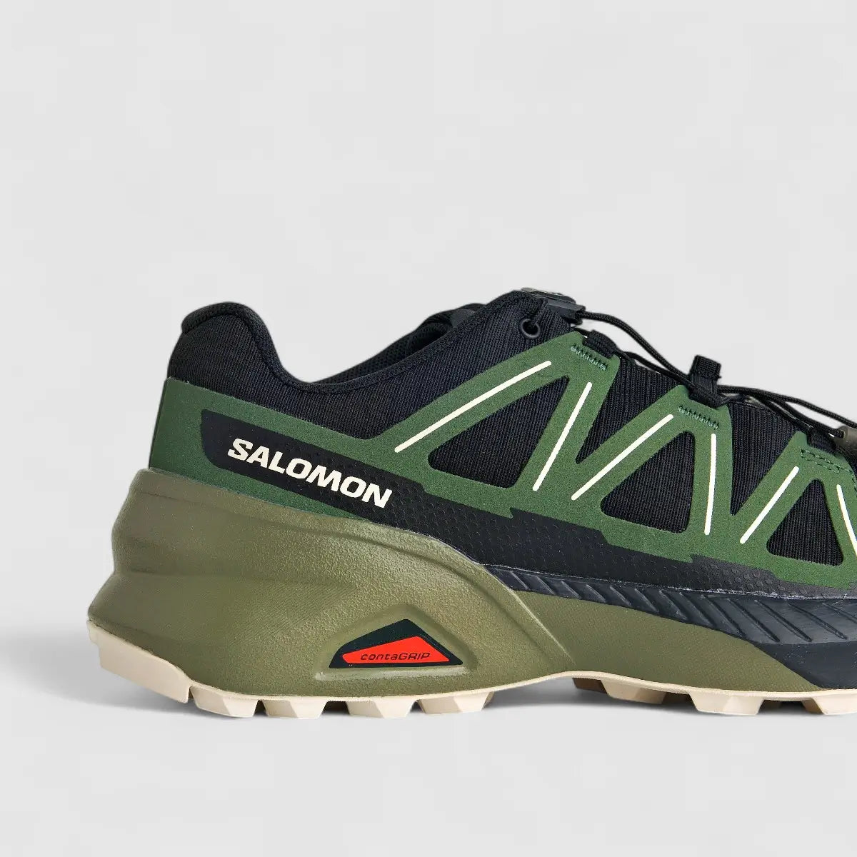 Salomon Mens Speedcross Peak Shoes In Black and Olive