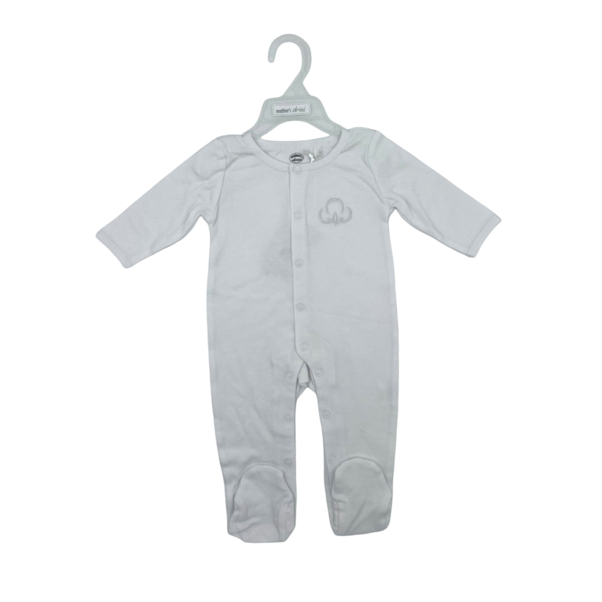 Mother's Choice Unisex Basic Baby Grow In White