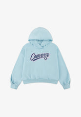 Converse Girls Relaxed Graphic Hoodie In Light Blue