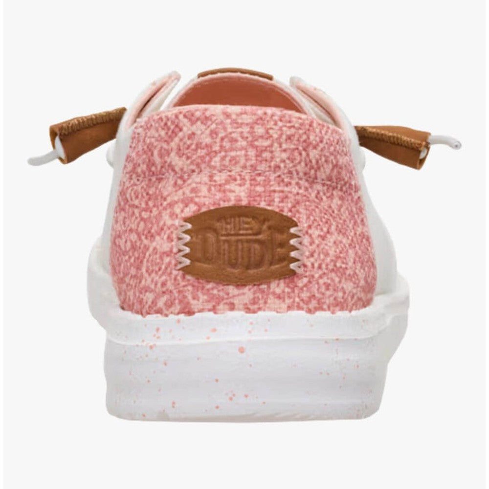 Hey Dude Womens Wendy Boho Butterfly Shoes In Snow White/Pink