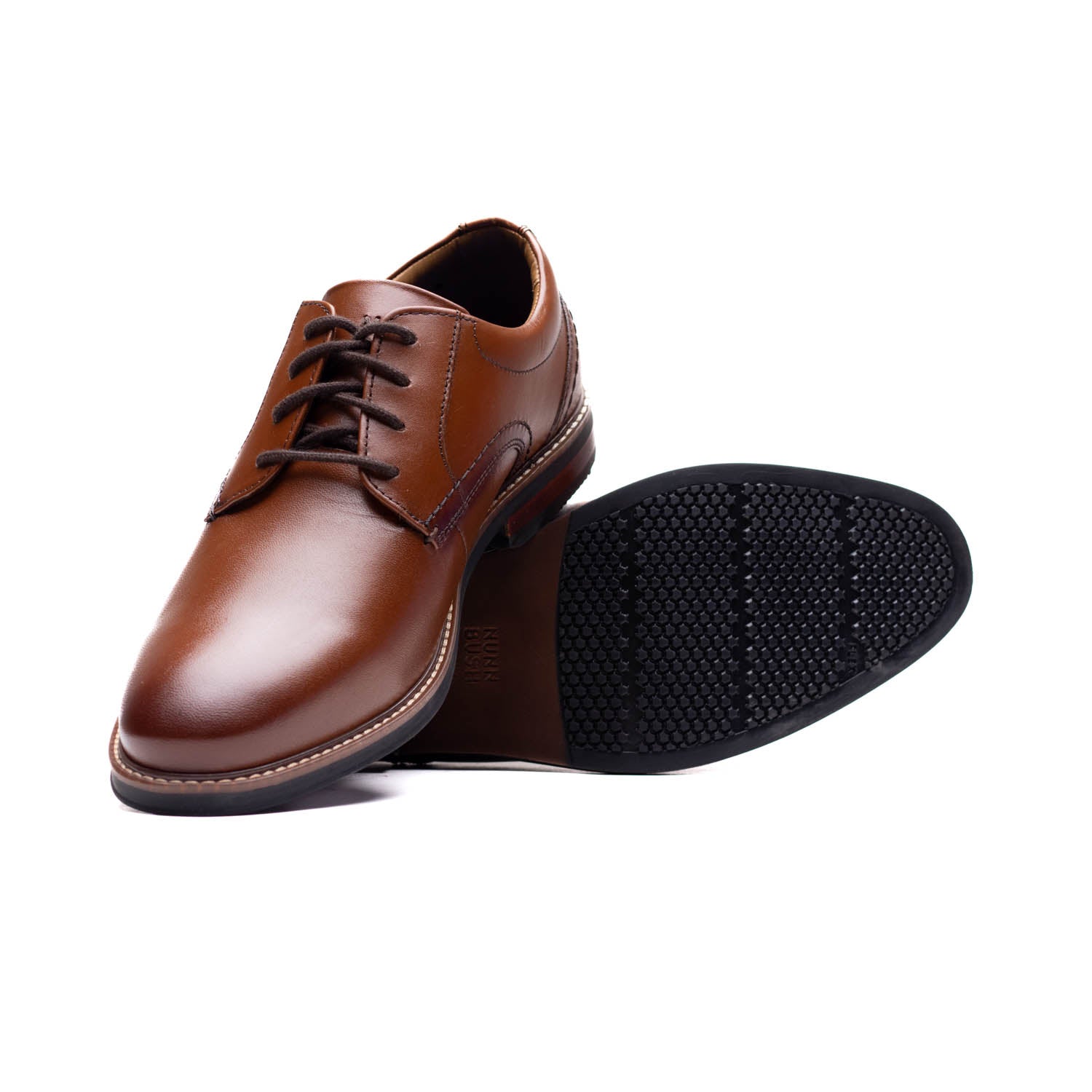 Nunn Bush Mens Calderone Plain Shoes In Cognac