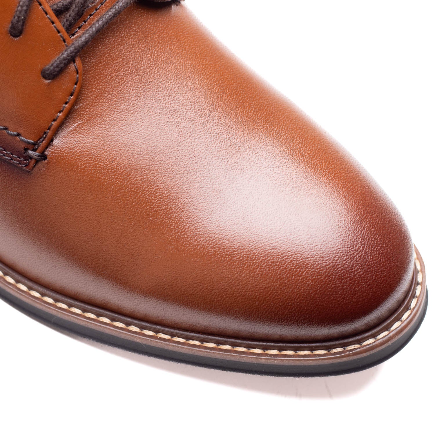 Nunn Bush Mens Calderone Plain Shoes In Cognac