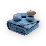 Mother's Choice Softcoral Fleece & Pillow Set In Blue