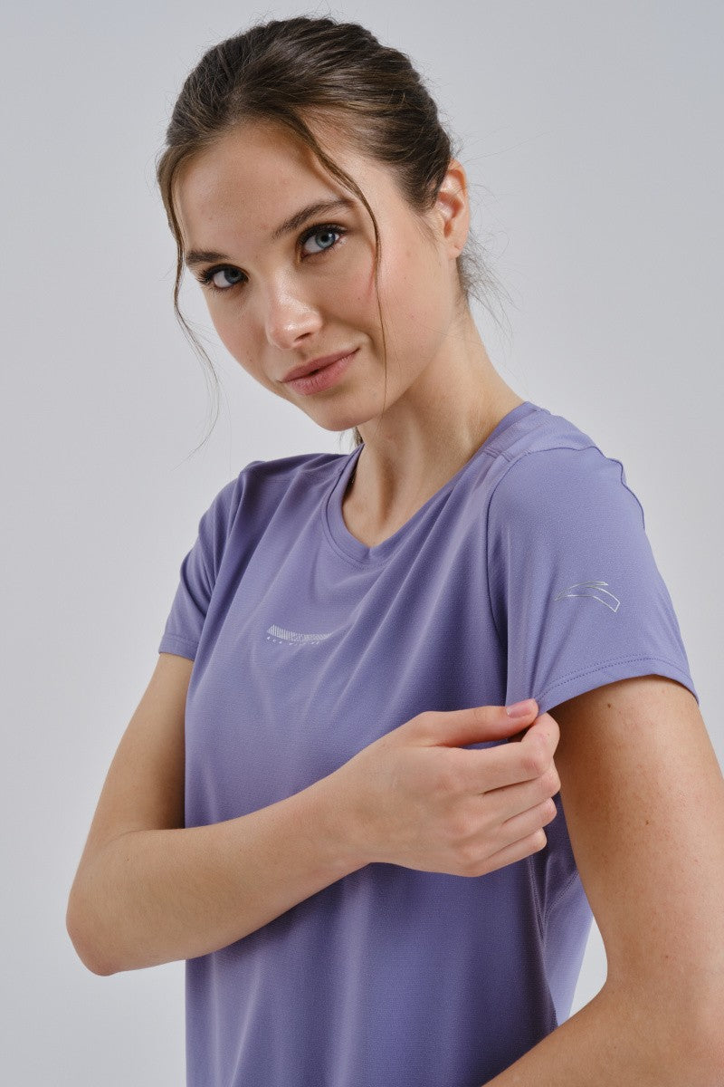 Anta Womens Advanced Running T-Shirt In Purple