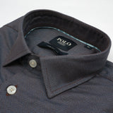Polo Mens Herringbone Long Sleeves Shirt In Brown/Blue