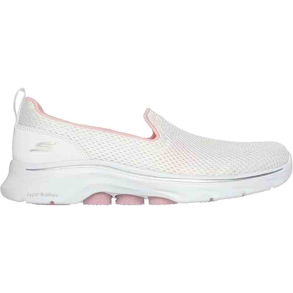 Skechers Womens Go Walk 7 Sneakers In White/Pink