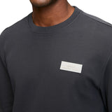 Polo Mens Sport Long Sleeve Ribbed Sweat Top In Charcoal