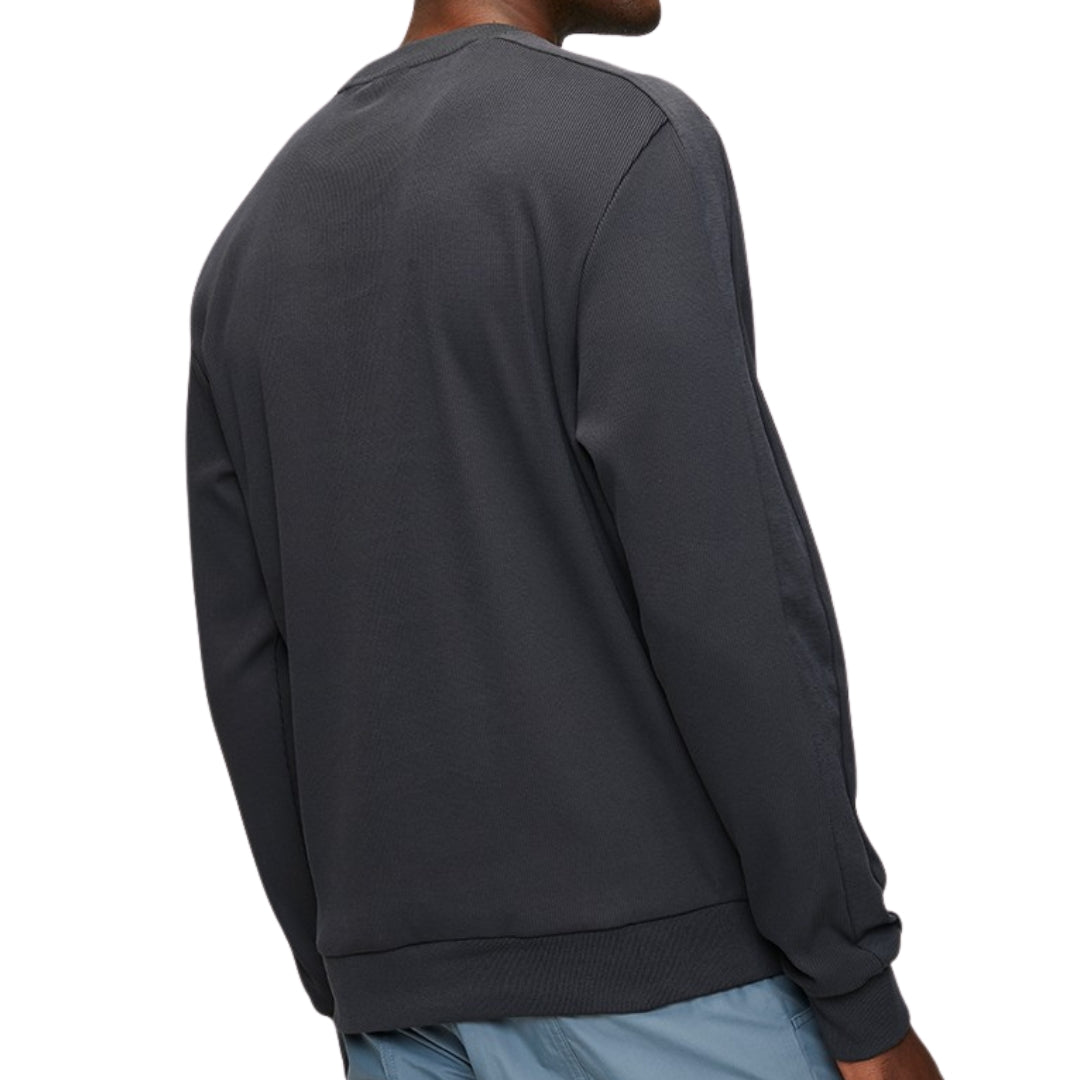 Polo Mens Sport Long Sleeve Ribbed Sweat Top In Charcoal