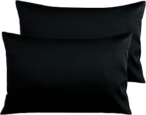 Egyptian Cotton T400 Standard Pillow Cases In Black