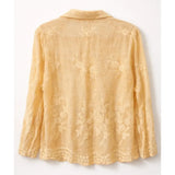Stella Morgan Embroidered Voile Shirts With Scallop Hem and Sleeve End Detail In Stone