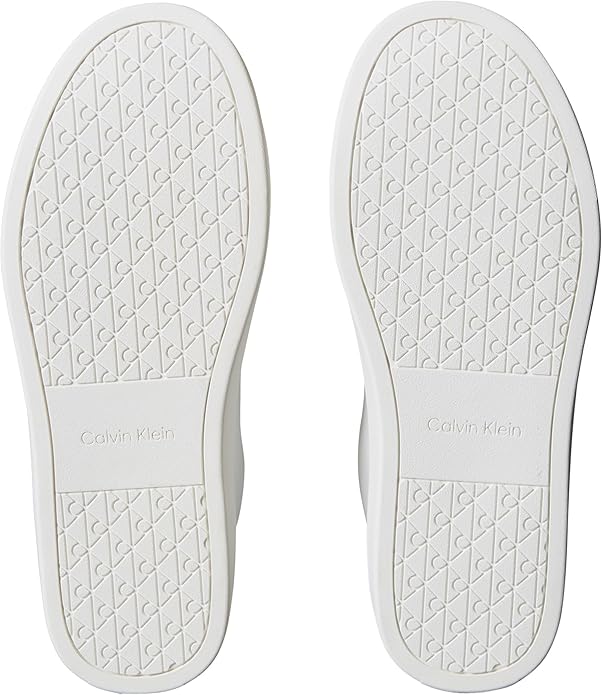 Calvin Klein Mens Classic Cupsole Leather Shoes In White