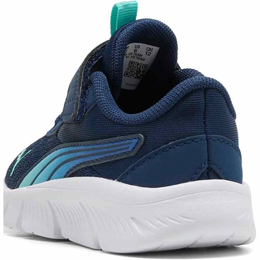 Puma Unisex Kiddies Flexfocus Modern Blaze Fade AC + Infants Sneakers In Persian Blue/Intense Mint/White