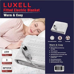 Luxell Full Electric Fitted Blanket In Neutral
