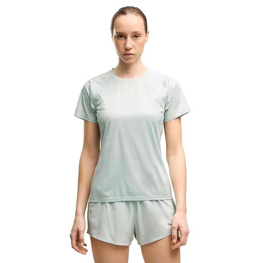 Puma Womens Run Velocity Short Sleves T-Shirt In Crème De Mint