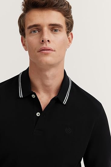 Bugatti 8150 75001C Mens Black Short Sleeve Polo