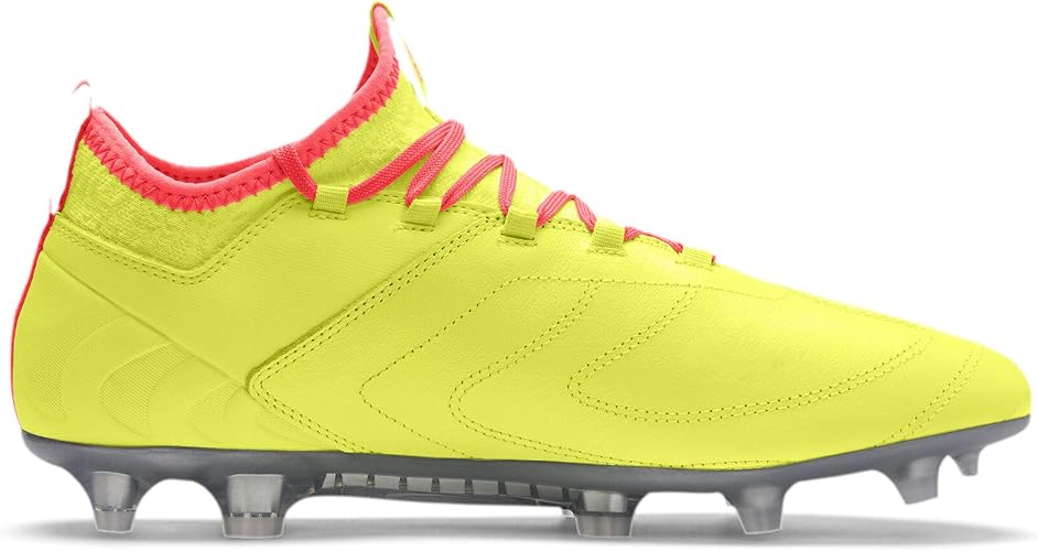 Puma Mens One 20.3 Osg Fg Ag Soccer Shoes In Peach/Fizzy Yellow,Silver