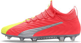 Puma Mens One 20.3 Osg Fg Ag Soccer Shoes In Peach/Fizzy Yellow,Silver