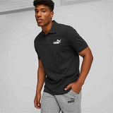 Puma Mens Essential Pique Polo Golfer In Black