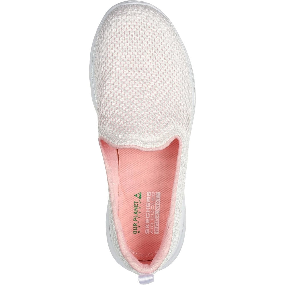 Skechers Womens Go Walk 7 Sneakers In White/Pink