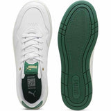 Puma Mens Court Classic Sneakers In White/Green/Gold