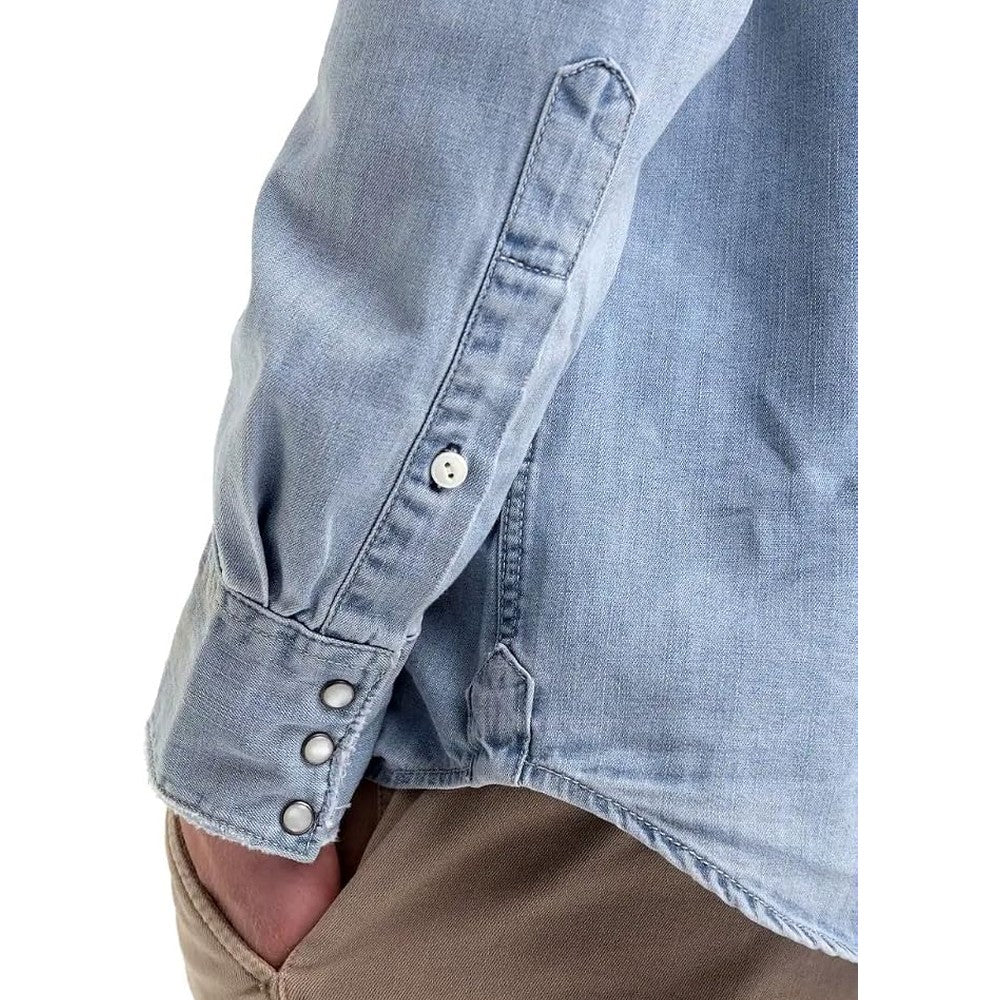 Replay Mens Long Sleeves Shirt In Light Blue