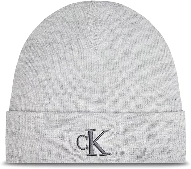 Calvin Klein K612319 Acc Monogram Embro Beanie Grey