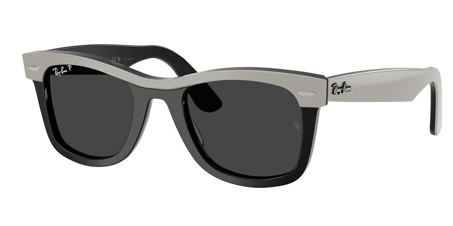 Ray-Ban Unisex Wayfarer Polarized Sunglasses In Black And Grey