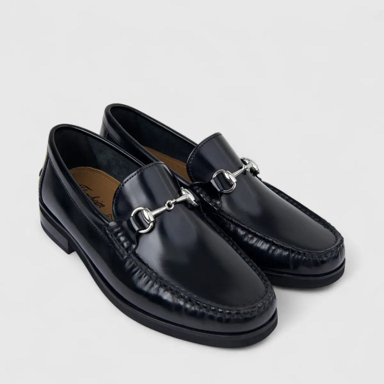 Florsheim Mens Berkley Flex Bit Leather Shoes In Black