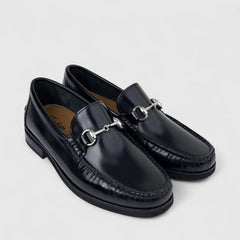 Florsheim Mens Berkley Flex Bit Leather Shoes In Black