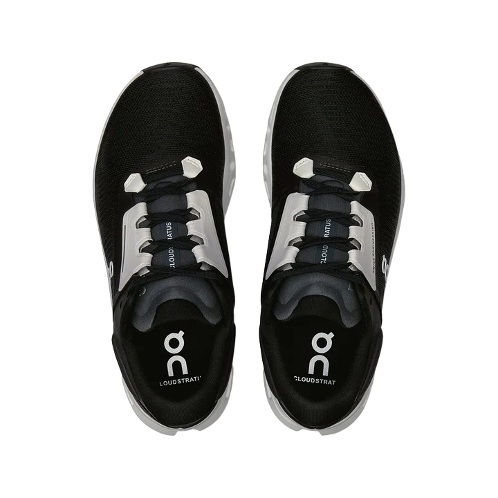 On Mens Cloudstratus 3.0 Shoes In Black & Frost