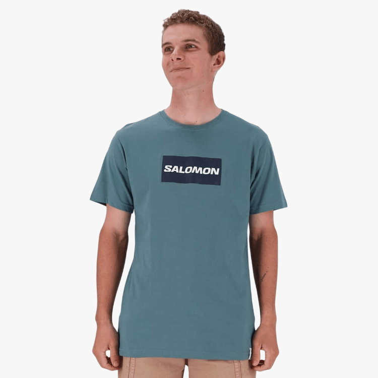 Salomon Mens Block Out Ss Tee North Atlantic