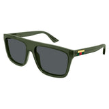 Gucci Square Mens Sunglasses In Transparent Green