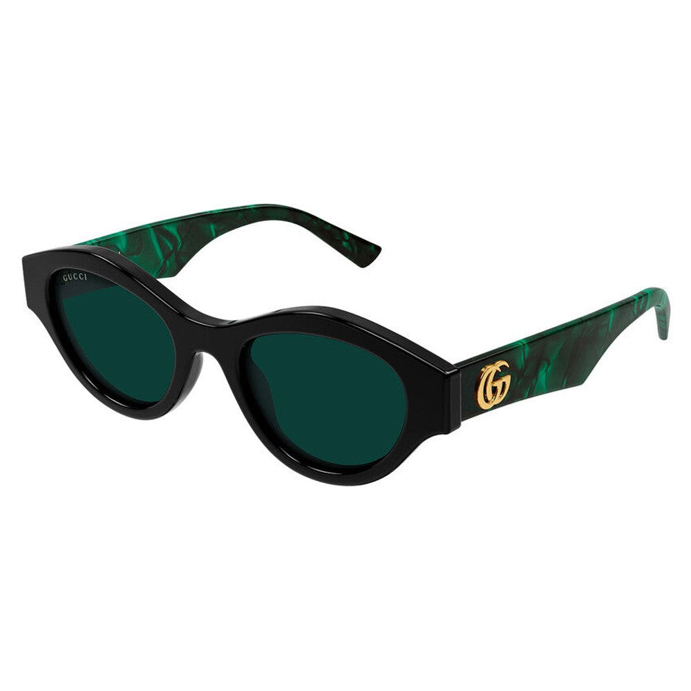 Gucci Oval Womens Sunglasses In Black & Green