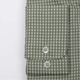 Polo Mens Check Long Sleeves Gingham Shirt In Sage/White