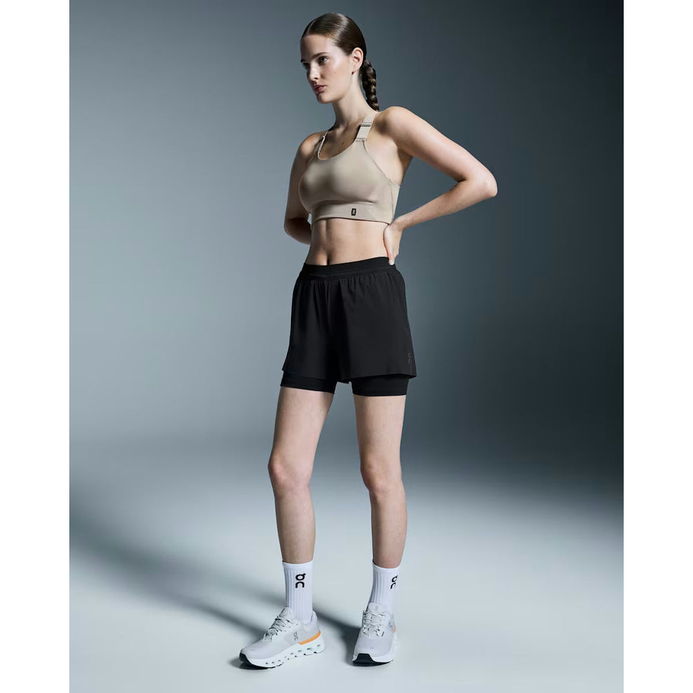 On Womens 3" 2/1 Performance Shorts In Black